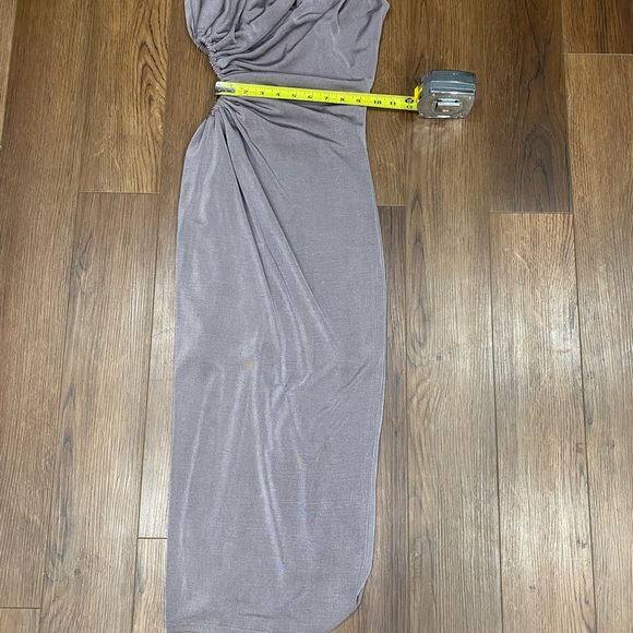 Edit by Nine Bodycon Gray one shoulder midi dress Size Small - Picture 7 of 12